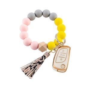Silicone Bead Keychain Bracelet Stretch
